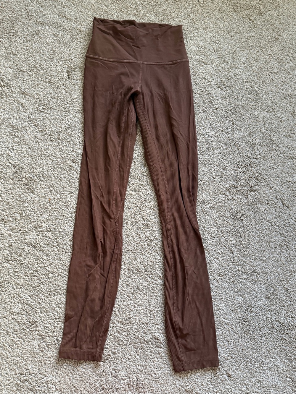 Lululemon Align Ribbed High Rise 28” Java Brown Leggings Size 2 - Picture 6 of 12